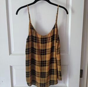 Yellow Plaid Spaghetti Strap Top